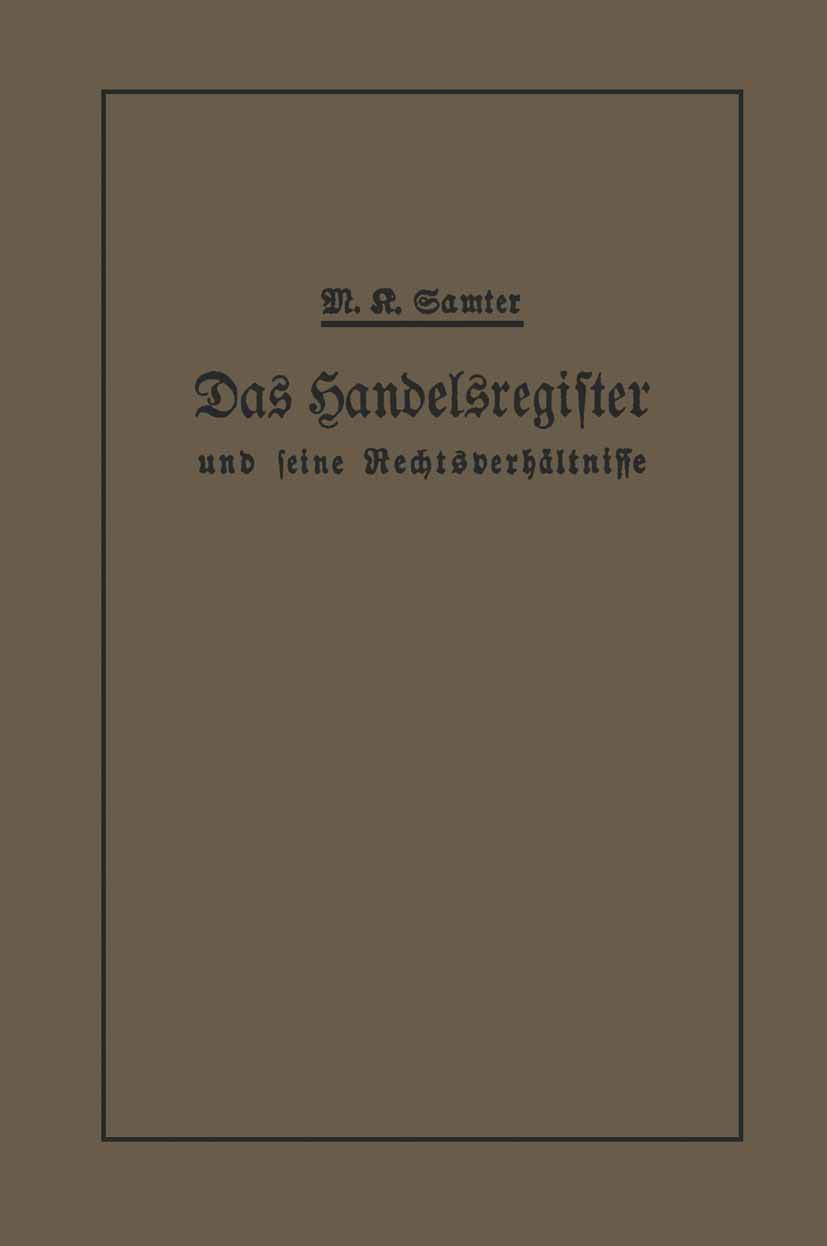 Das Handelsregister Und Seine Rechtsverhältnisse (English, M. Karl Samter) - Image 2 - BookBajar