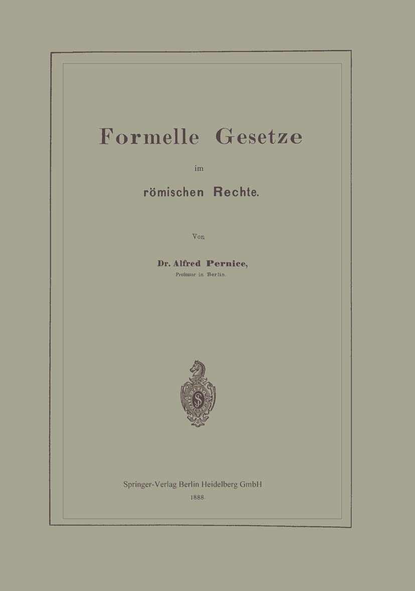 Formelle Gesetze Im Römischen Rechte (English, Alfred Pernice) - Image 2 - BookBajar