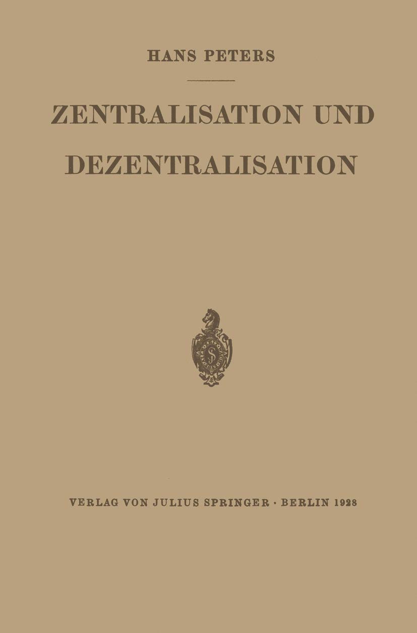 Zentralisation Und Dezentralisation (English, Hans Peters) - Image 2 - BookBajar