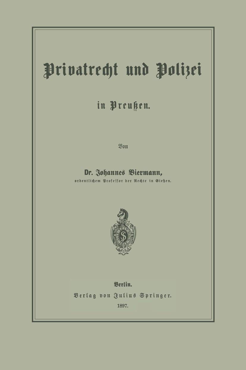 Privatrecht Und Polizei in Preußen (English, Johannes Biermann) - Image 2 - BookBajar
