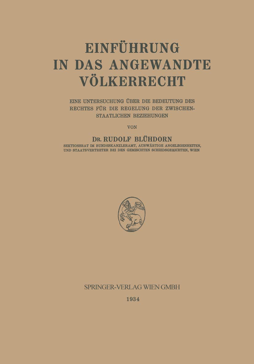 Einführung in Das Angewandte Völkerrecht (English, Rudolf Blühdorn) - Image 2 - BookBajar