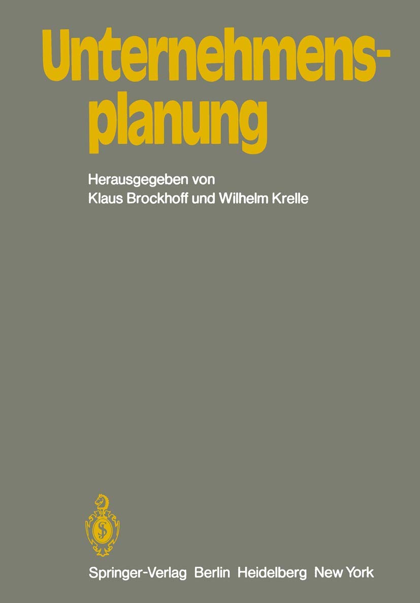 Unternehmensplanung (English, K. Brockhoff | W. Krelle) - Image 2 - BookBajar