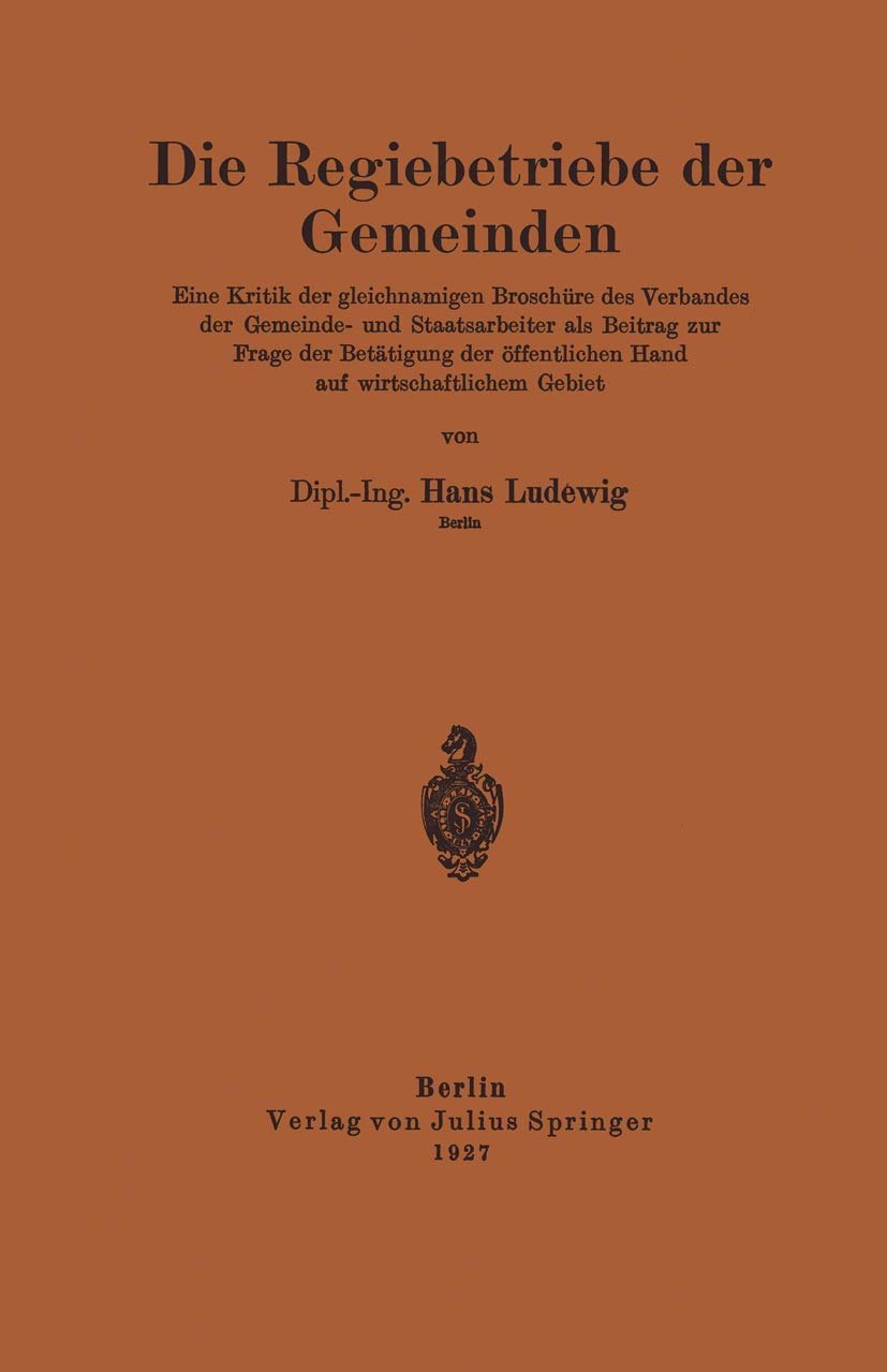 Die Regiebetriebe Der Gemeinden (English, Hans Ludewig) - Image 2 - BookBajar