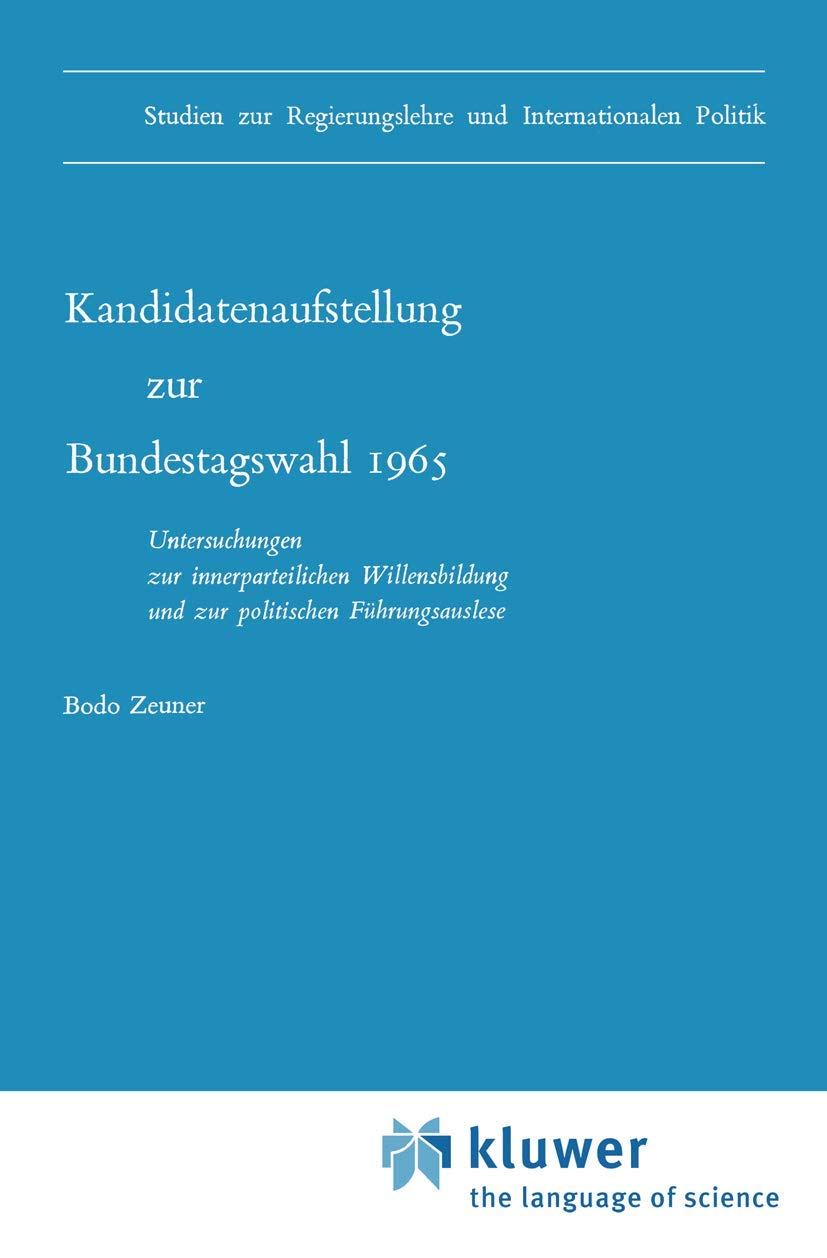 Kandidatenaufstellung Zur Bundestagswahl 1965 (English, B. Zeuner) - Image 2 - BookBajar