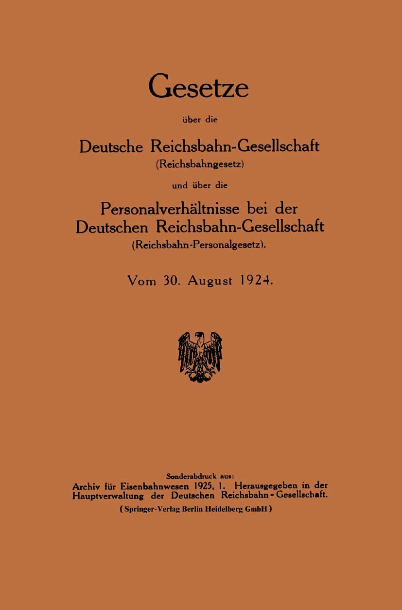 Gesetze Über Die Deutsche Reichsbahn-Gesellschaft (Reichsbahngesetz) Und Über Die Personalverhältnis (English, Deutsche Reichsbahn-Gesellchaft) - Image 2 - BookBajar