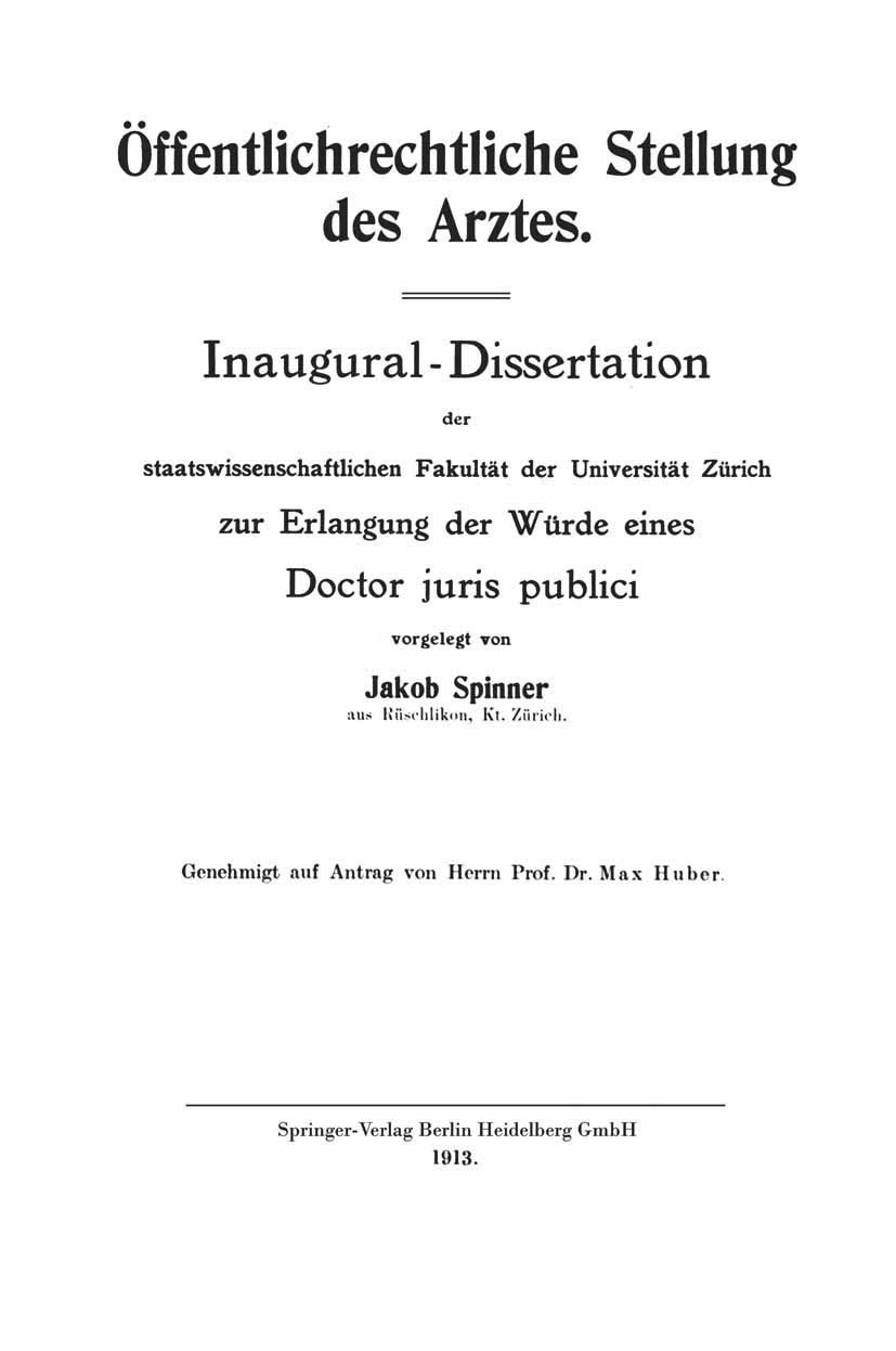 Öffentlichrechtliche Stellung Des Arztes (English, Jakob Richard Spinner) - Image 2 - BookBajar