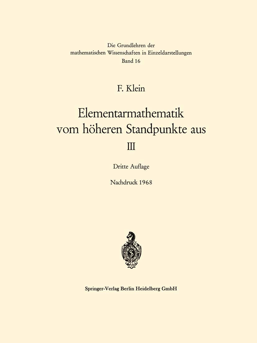 Elementarmathematik Vom Höheren Standpunkte Aus, III (English, Felix Klein | F. Seyfarth | C. H. Müller) - Image 2 - BookBajar