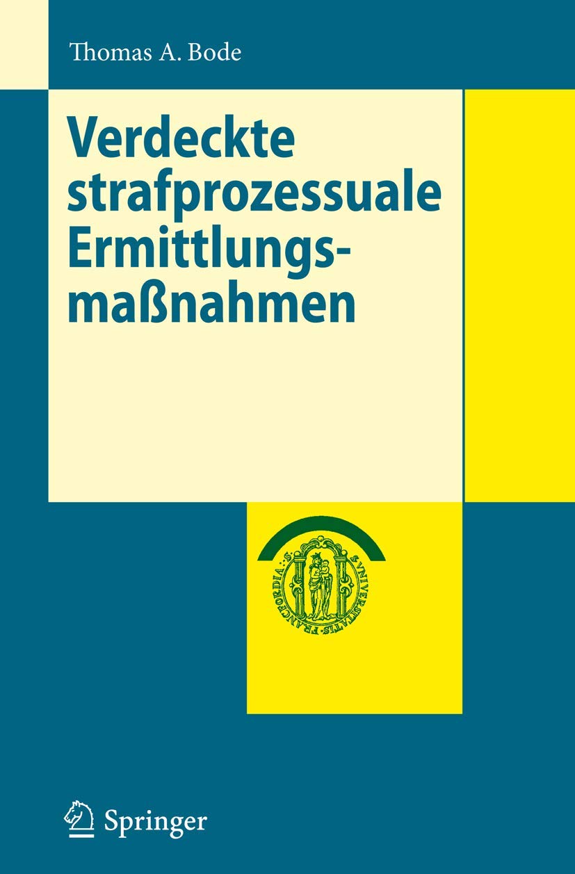 Verdeckte Strafprozessuale Ermittlungsmaßnahmen (English, Thomas A. Bode) - Image 2 - BookBajar