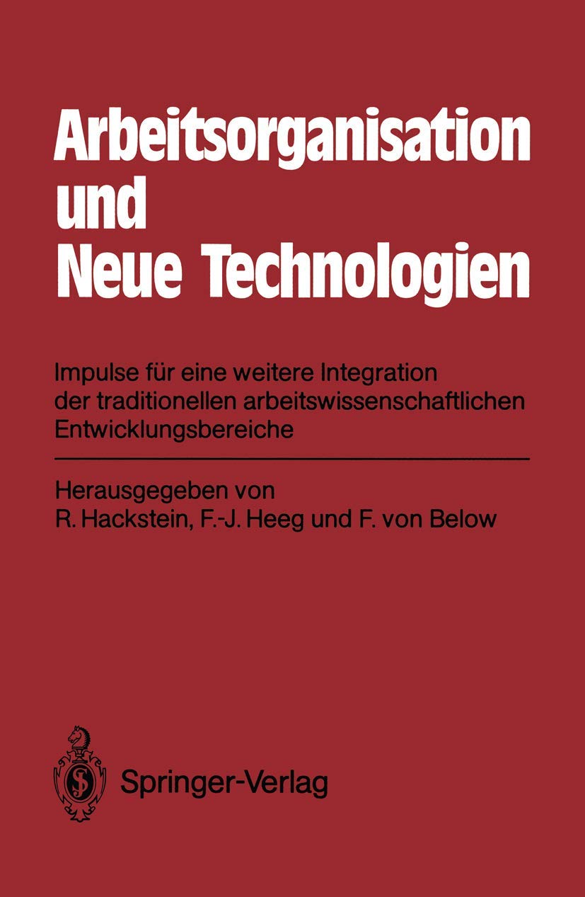 Arbeitsorganisation Und Neue Technologien (English, Below | Rolf Hackstein | Franz-Josef Heeg) - Image 2 - BookBajar