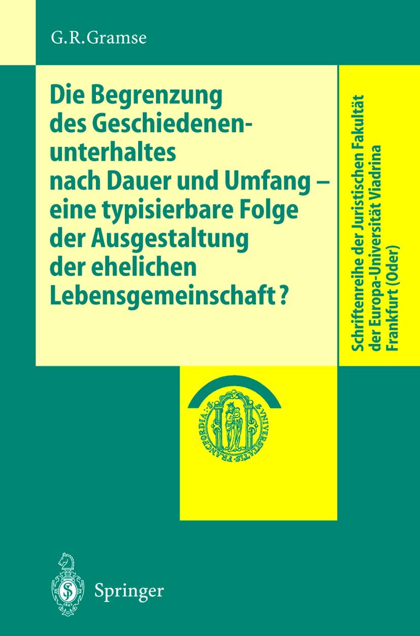Die Begrenzung Des Geschiedenenunterhaltes Nach Dauer Und Umfang (English, Gerold R. Gramse) - Image 2 - BookBajar