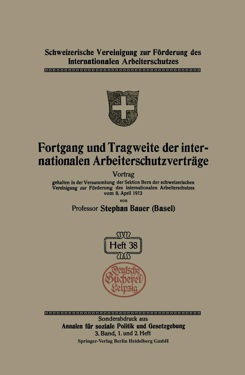 Fortgang Und Tragweite Der Internationalen Arbeiterschutzverträge (English, Stephan Bauer) - Image 2 - BookBajar