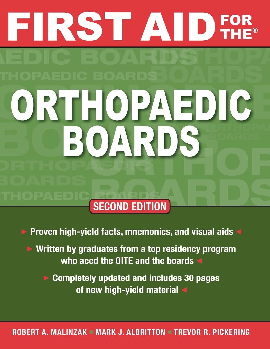 Buy First Aid for the Orthopaedic Boards (English, Paperback, M.D. Malinzak, Robert A., M.D. Albritton, Mark J., M.D. Pickering, Trevor R.) Online at Best Price - BookBajar