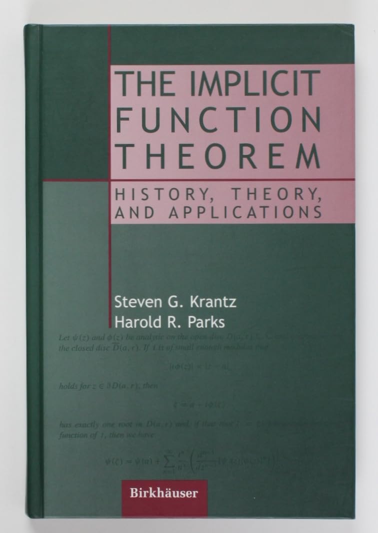 Buy The Implicit Function Theorem: History, Theory and Applications (English, Paperback, Steven G. Krantz, Harold Parks) Online at Best Price - BookBajar