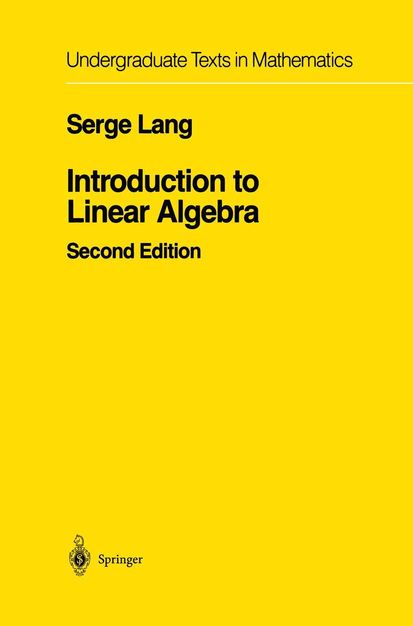 Buy Introduction to Linear Algebra (English, Paperback, Serge Lang) Online at Best Price - BookBajar