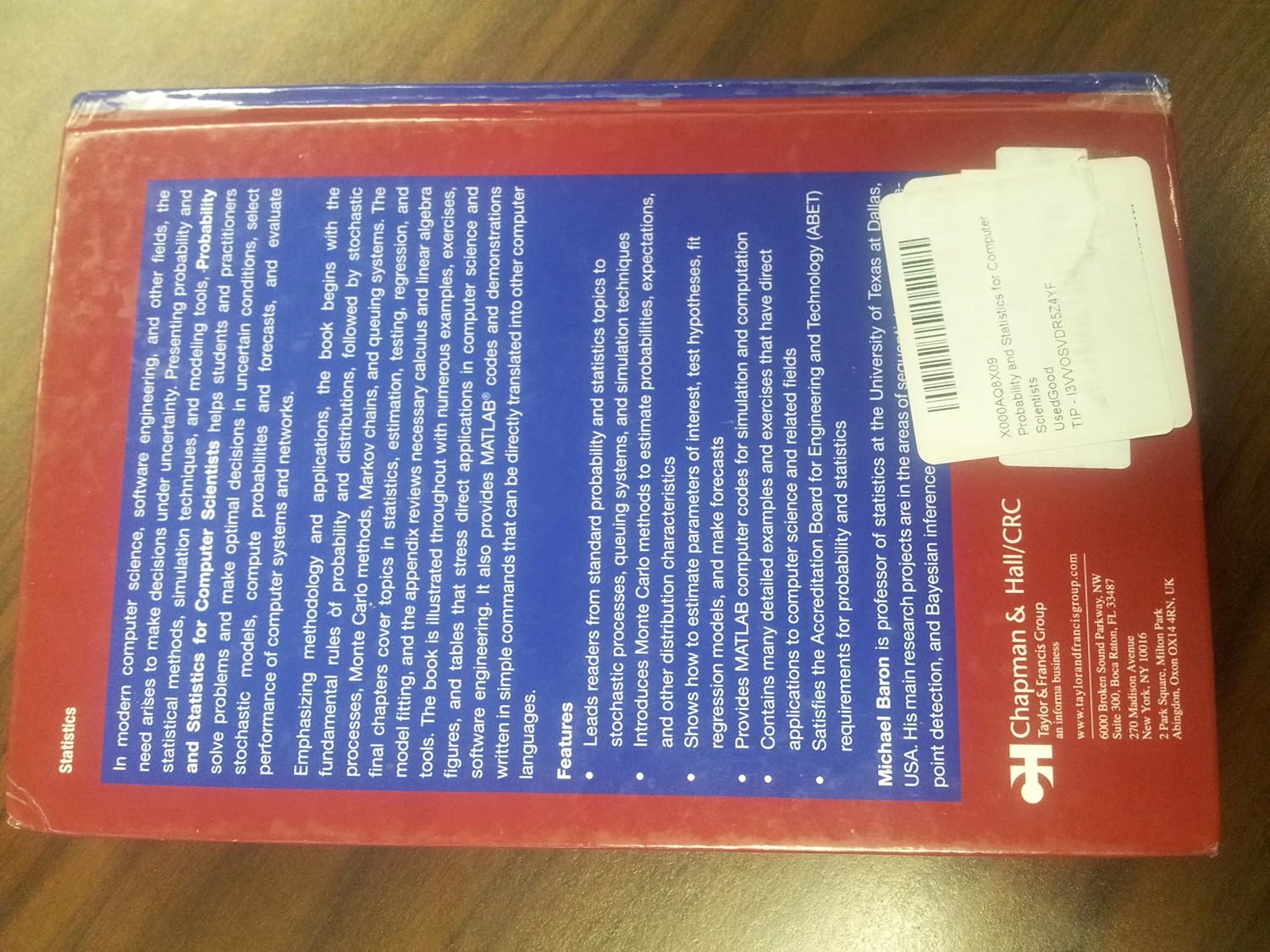 Buy Probability and Statistics for Computer Scientists (English, Paperback, BARON) Online at Best Price - BookBajar