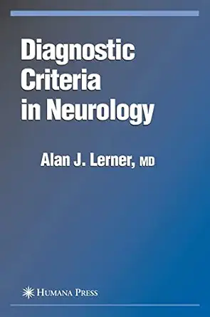 Buy Diagnostic Criteria in Neurology (Current Clinical Neurology) (English, Hardcover) Online at Best Price - BookBajar