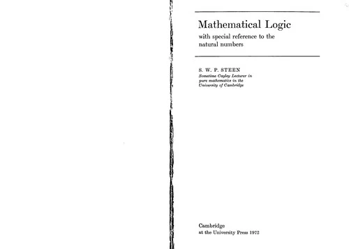 Buy Mathematical Logic with Special Reference to the Natural Numbers (English, S. W. P. Steen) Online at Best Price - BookBajar