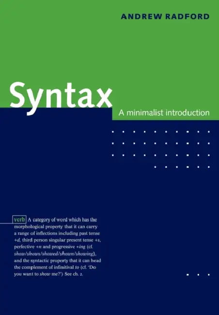 Buy Syntax (English, Andrew Radford) Online at Best Price - BookBajar