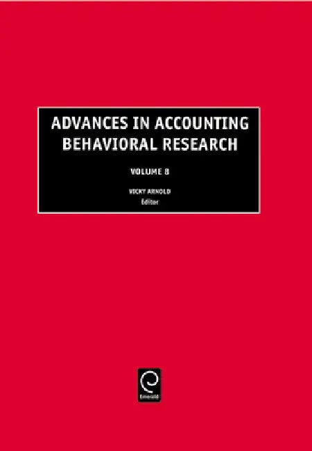 Buy Advances in Accounting Behavioral Research (English, Vicky Arnold) Online at Best Price - BookBajar