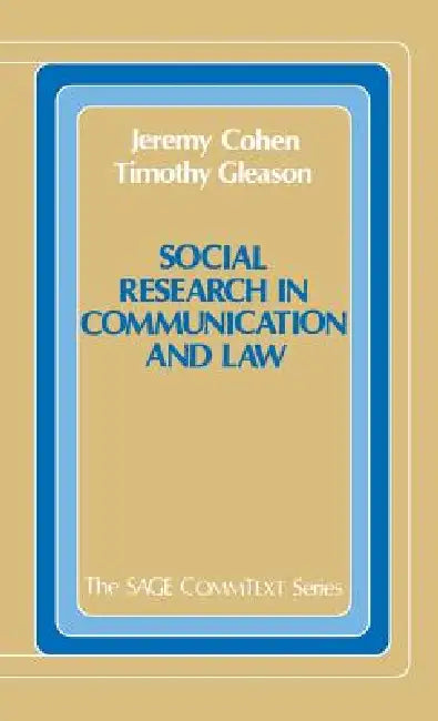 Buy Social Research in Communication and Law (English, Jeremy Cohen | Timothy Gleason) Online at Best Price - BookBajar