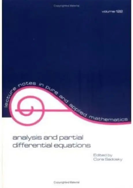 Buy Analysis and Partial Differential Equations (English, Cora Sadosky) Online at Best Price - BookBajar