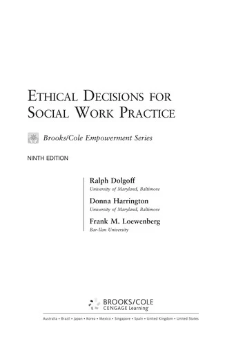Buy Ethical Decisions for Social Work Practice (English, Ralph Dolgoff | Donna Harrington | Frank Loewenberg) Online at Best Price - BookBajar