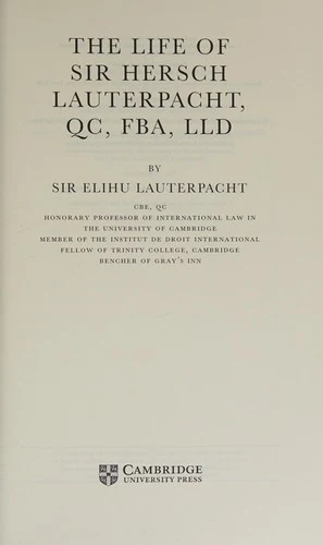Buy The Life of Sir Hersch Lauterpacht, QC, FBA, LLD (English, Elihu Lauterpacht) Online at Best Price - BookBajar