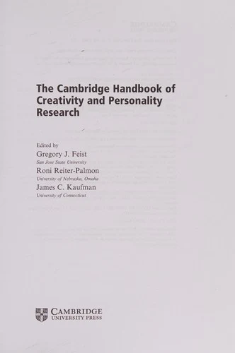 Buy The Cambridge Handbook of Creativity and Personality Research (English, Gregory J. Feist | Roni Reiter-Palmon | James C. Kaufman) Online at Best Price - BookBajar