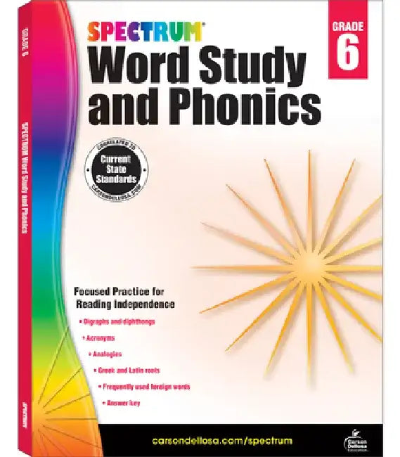 Buy Spectrum Word Study and Phonics, Grade 6 (English, Spectrum) Online at Best Price - BookBajar