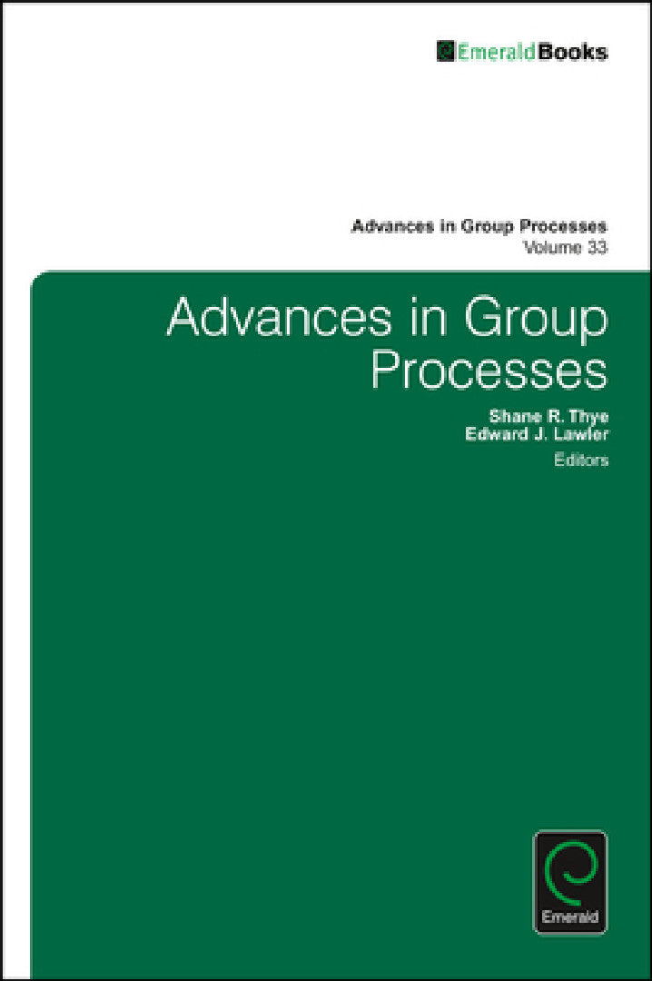 Buy Advances in Group Processes (English, Shane R. Thye | Edward J. Lawler) Online at Best Price - BookBajar