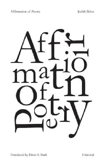 Buy Affirmation of Poetry (English, Judith Balso | Drew S. Burk) Online at Best Price - BookBajar
