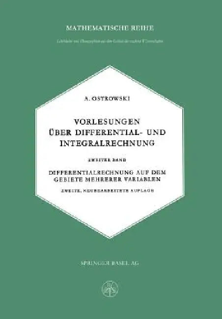 Buy Vorlesungen Über Differential- Und Integralrechnung (English, Alexander M. Ostrowski) Online at Best Price - BookBajar
