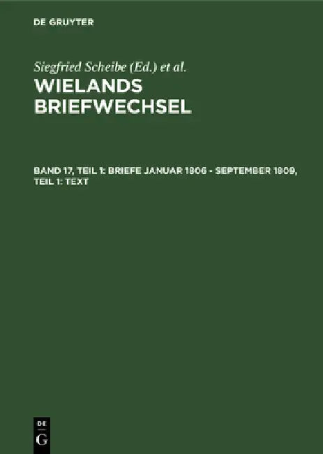 Buy Briefe Januar 1806 - September 1809, Teil 1 (English, Siegfried Scheibe) Online at Best Price - BookBajar