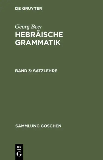 Buy Satzlehre (English, Georg Beer) Online at Best Price - BookBajar