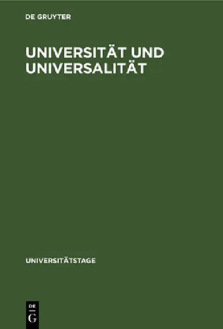 Buy Universität und Universalität (English, No Contributor) Online at Best Price - BookBajar