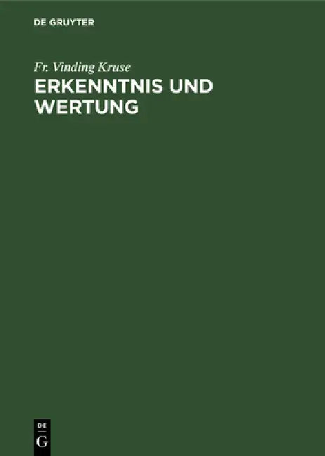 Buy Erkenntnis und Wertung (English, Fr Vinding Kruse) Online at Best Price - BookBajar