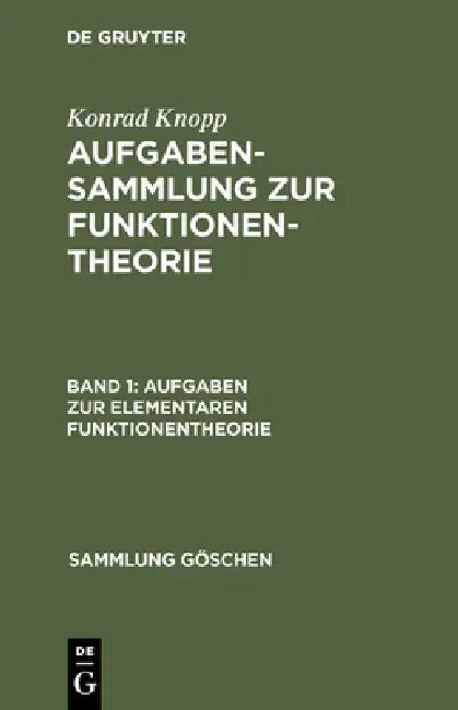 Buy Aufgaben Zur Elementaren Funktionentheorie (English, Konrad Knopp) Online at Best Price - BookBajar