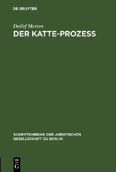 Buy Der Katte-Prozeß (English, Detlef Merten) Online at Best Price - BookBajar