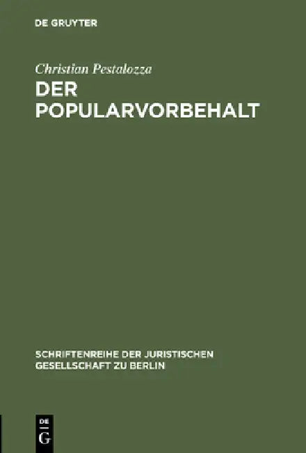 Buy Der Popularvorbehalt (English, Christian Pestalozza) Online at Best Price - BookBajar