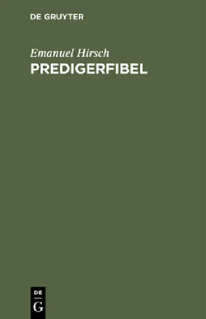 Buy Predigerfibel (English, Emanuel Hirsch) Online at Best Price - BookBajar