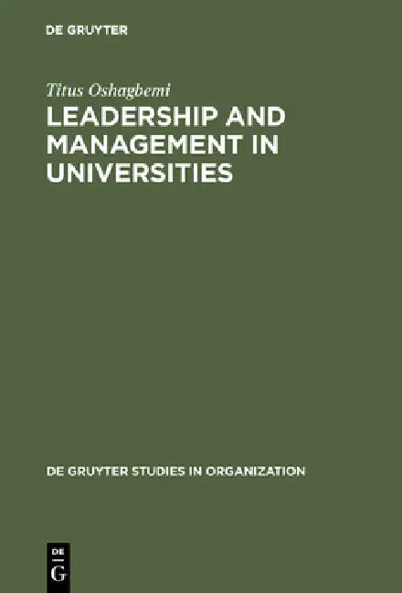 Buy Leadership and Management in Universities (English, Titus Oshagbemi) Online at Best Price - BookBajar