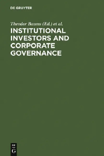 Buy Institutional Investors and Corporate Governance (English, Theodor Baums) Online at Best Price - BookBajar