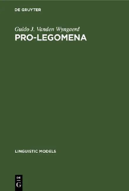 Buy PRO-legomena (English, Guido J. Vanden Wyngaerd) Online at Best Price - BookBajar