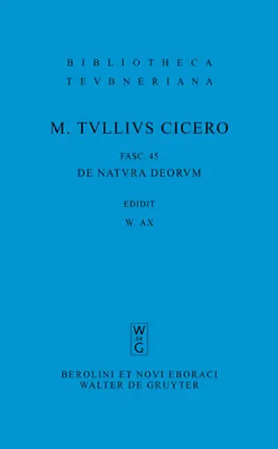 Buy M. Tulli Ciceronis Scripta Quae Manserunt Omnia, Fasc 45, de Natura Deorum (English, Otto Plasberg) Online at Best Price - BookBajar