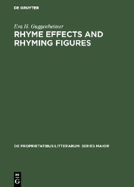 Buy Rhyme Effects and Rhyming Figures (English, Eva H. Guggenheimer) Online at Best Price - BookBajar