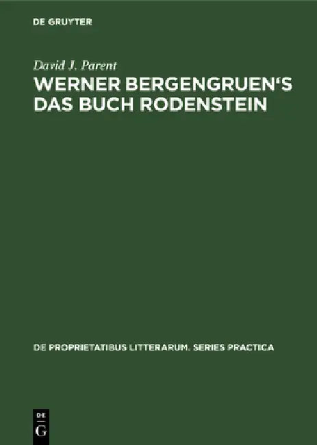 Buy Werner Bergengruen's Das Buch Rodenstein (English, David J. Parent) Online at Best Price - BookBajar