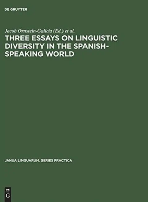 Buy Three Essays on Linguistic Diversity in the Spanish-Speaking World (English, Jacob Ornstein-Galicia | Frederick Gerald Hensey | David William Foster) Online at Best Price - BookBajar