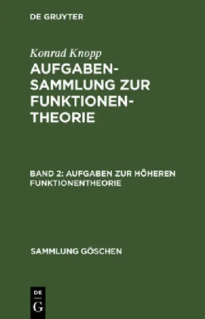 Buy Aufgaben Zur Höheren Funktionentheorie (English, Konrad Knopp) Online at Best Price - BookBajar