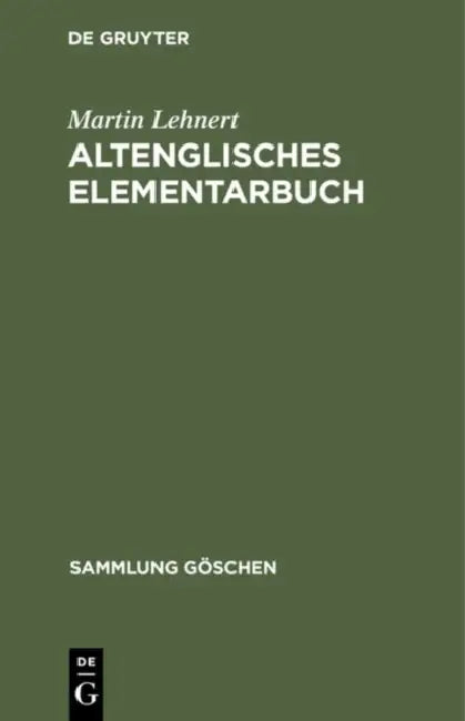 Buy Altenglisches Elementarbuch (English, Martin Lehnert) Online at Best Price - BookBajar