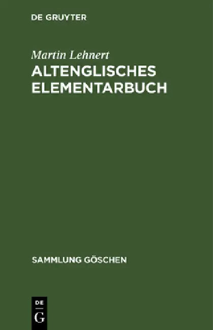 Buy Altenglisches Elementarbuch (English, Martin Lehnert) Online at Best Price - BookBajar